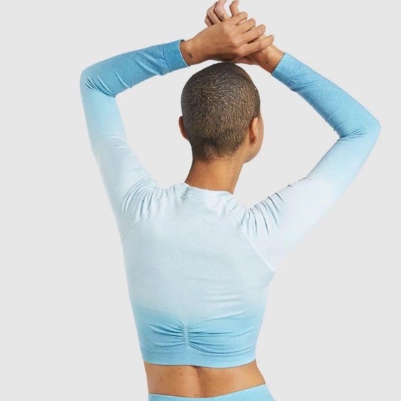 Two!! Gymshark Adapt Ombre Seamless Long Sleeve Crop Tops TWO‎ Size Small XSmall - Picture 3 of 6